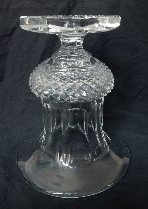 Tall St Louis crystal medicis vase, Versailles pattern - 24.9cm