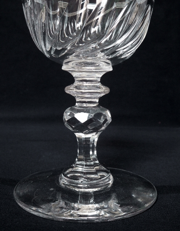 Verre à vin en cristal de Baccarat forme tulipe, époque Napoléon III - 12,2cm