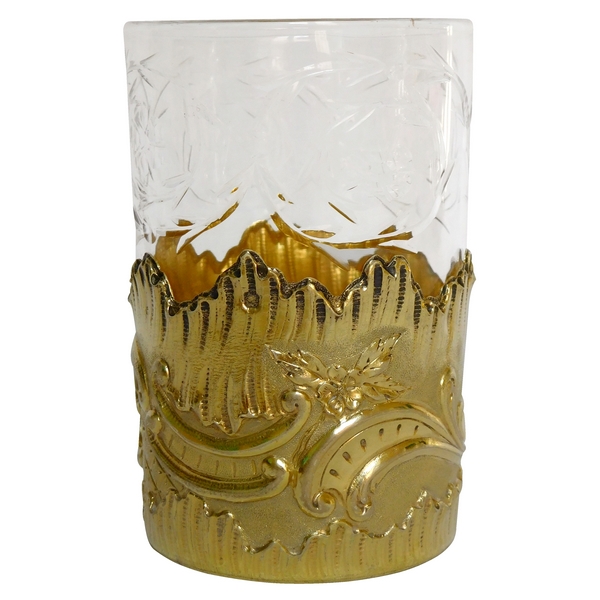 Vermeil and Baccarat crystal tumbler - France circa 1900, silversmith Henri Soufflot