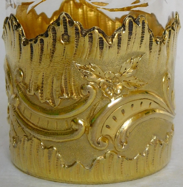 Vermeil and Baccarat crystal tumbler - France circa 1900, silversmith Henri Soufflot