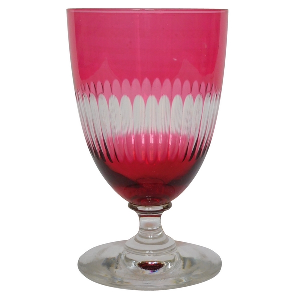 Verre à dents en cristal de Baccarat overlay rose, modèle Renaissance
