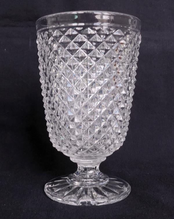 Baccarat crystal tooth glass, diamond-shaped moulded item (Marie-louise)