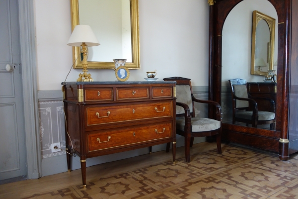 Tall Empire ormolu candlestick / desk lamp, early 19th century