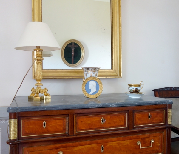 Tall Empire ormolu candlestick / desk lamp, early 19th century