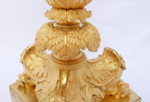 Tall Empire ormolu candlestick / desk lamp, early 19th century