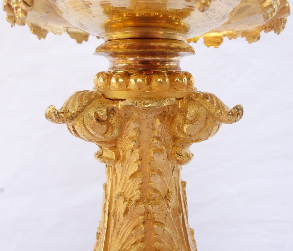 Tall Empire ormolu candlestick / desk lamp, early 19th century