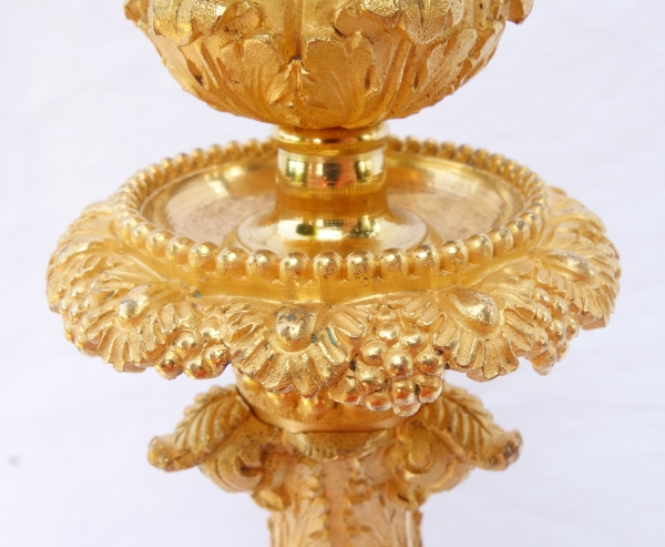 Tall Empire ormolu candlestick / desk lamp, early 19th century