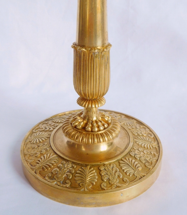 Claude Galle : Empire gilt bronze candlestick - Chateau de Saint Cloud model