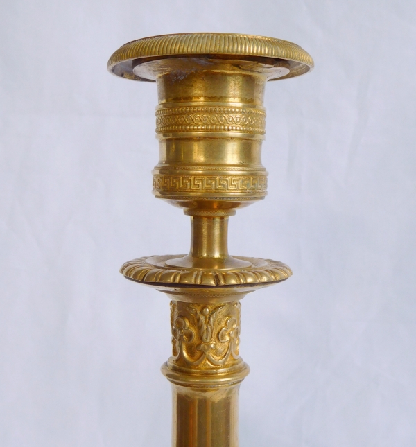 Claude Galle : Empire gilt bronze candlestick - Chateau de Saint Cloud model