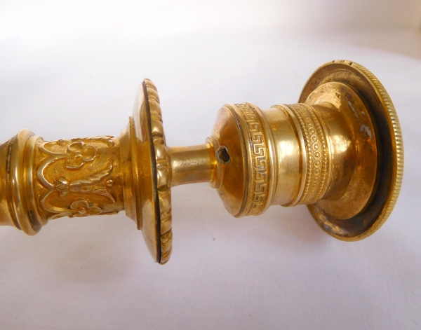 Claude Galle : Empire gilt bronze candlestick - Chateau de Saint Cloud model