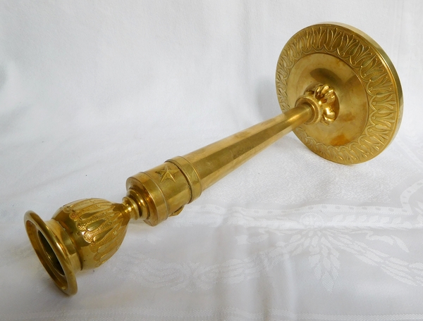 Claude Galle : Empire gilt bronze candlestick - Chateau de Fontainebleau model