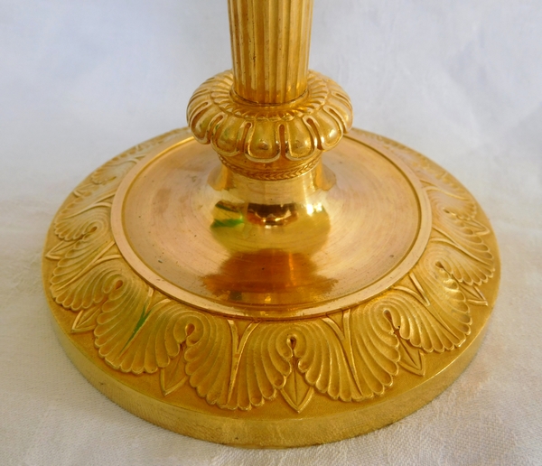 Gerard Jean Galle : Empire gilt bronze candlestick - Chateau de Fontainebleau model