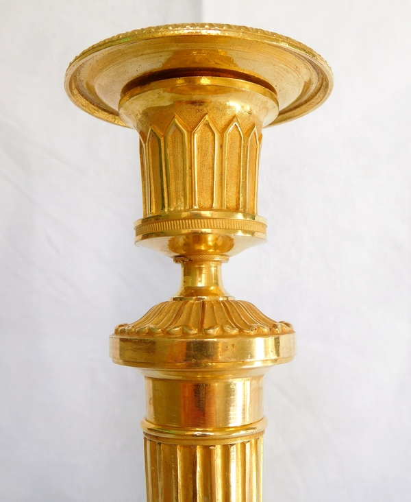 Gerard Jean Galle : Empire gilt bronze candlestick - Chateau de Fontainebleau model