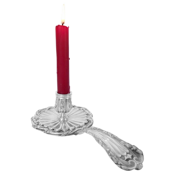 Sterling silver candlestick, Louis XVI style, silversmith Aucoc