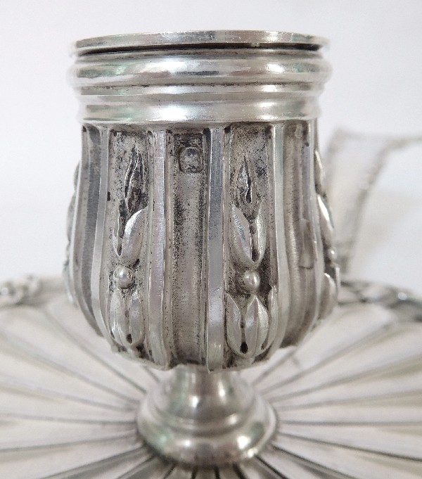 Sterling silver candlestick, Louis XVI style, silversmith Aucoc