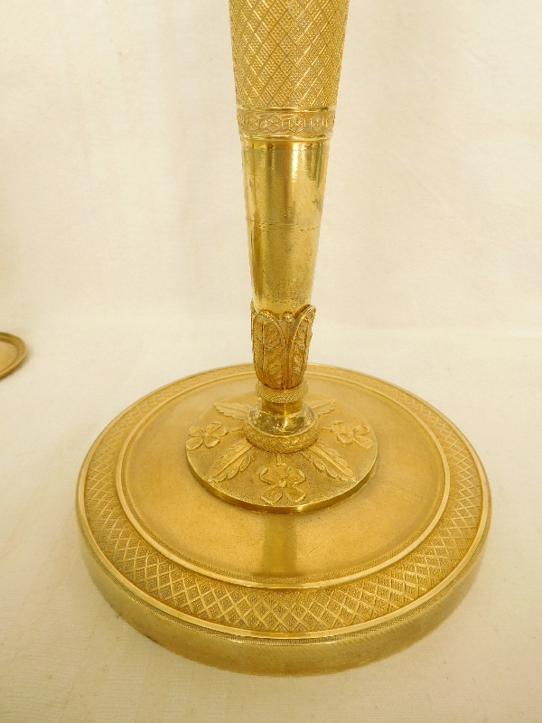 Pair of ormolu candlesticks, French Consulate / Empire circa 1805