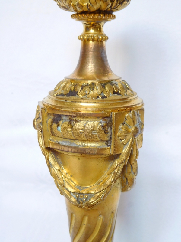 Pair of Louis XVI style ormolu candlesticks