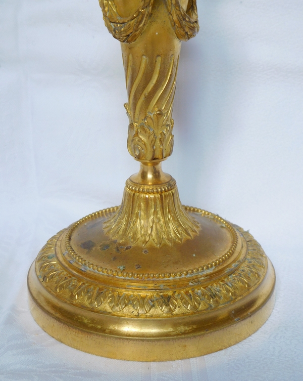 Pair of Louis XVI style ormolu candlesticks