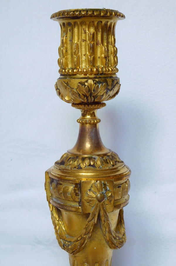 Pair of Louis XVI style ormolu candlesticks