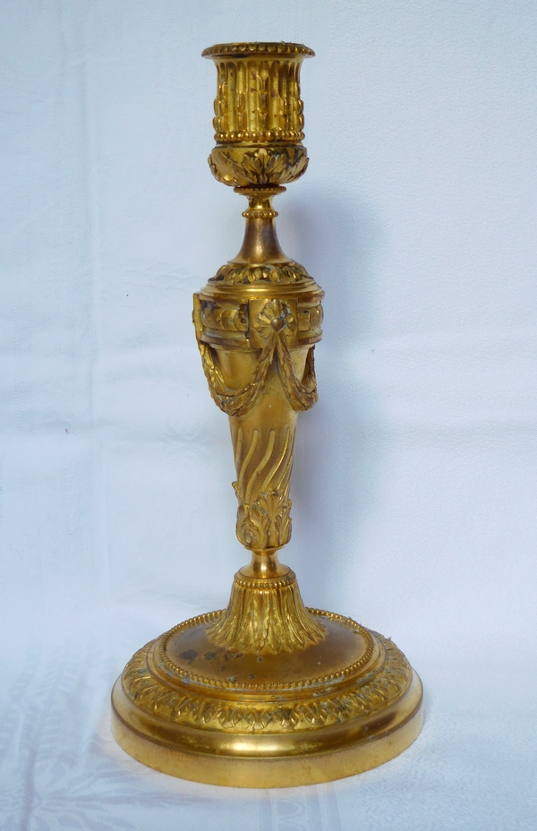 Pair of Louis XVI style ormolu candlesticks