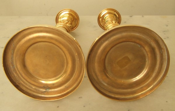 Pair of Empire / Consulate ormolu candlesticks