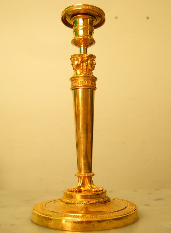 Pair of Empire / Consulate ormolu candlesticks