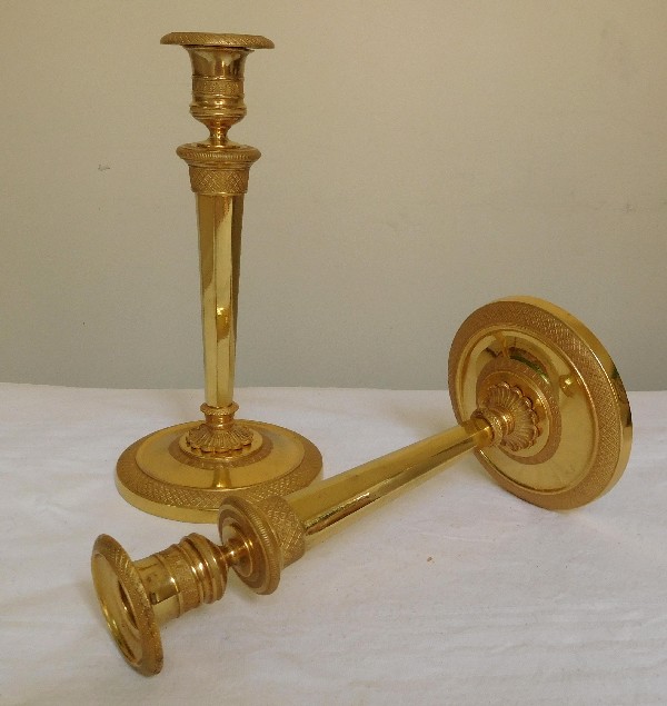 Pair of ormolu candlesticks, French Directoire / Consulate (late 18th century)