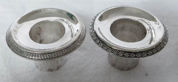 Pair of Empire sterling silver candlesticks, early 19th century circa 1810