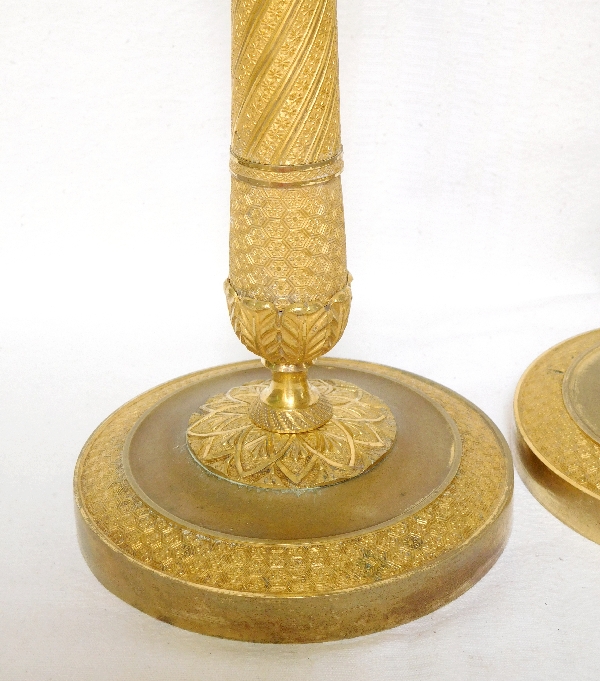 Pair of ormolu candlesticks, Empire period, early 19th century circa 1815