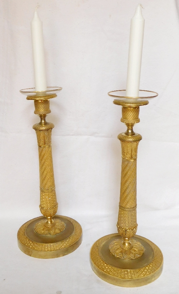 Pair of ormolu candlesticks, Empire period, early 19th century circa 1815