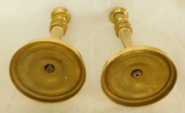 Castle of Fontainebleau - Pair of ormolu candlesticks, Empire period