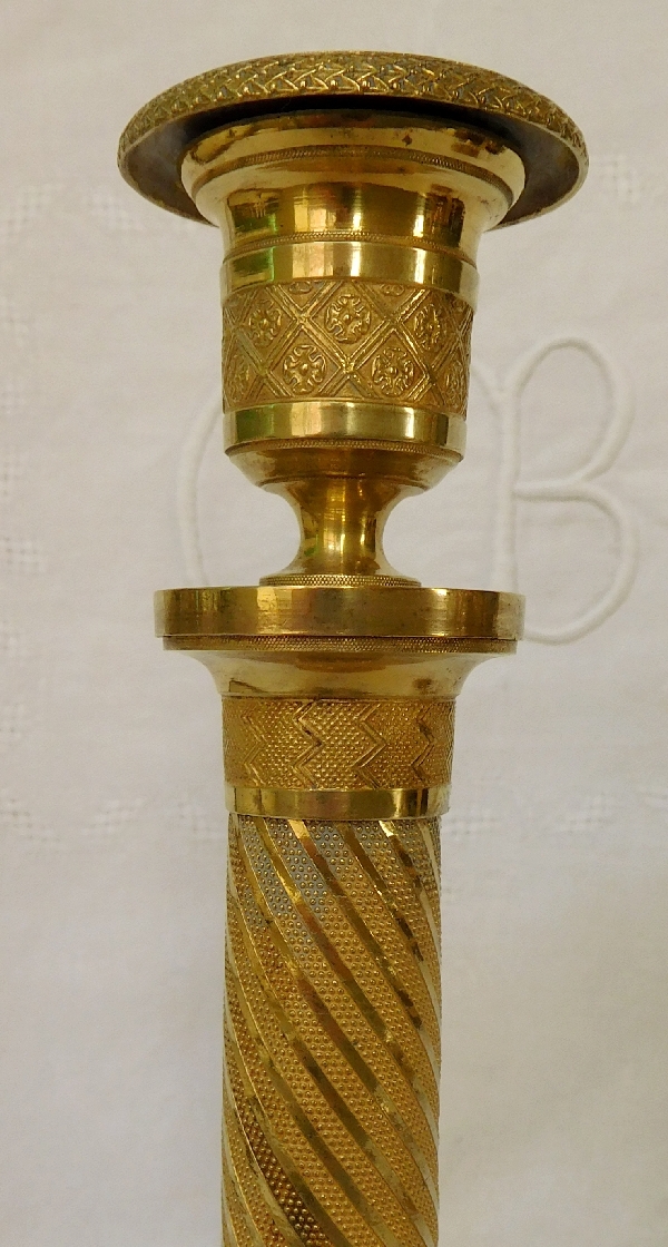 Pair of Empire ormolu candlesticks, early 19th century circa 1815
