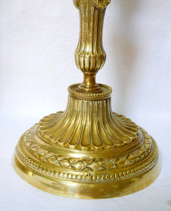 Pair of Louis XVI style bronze candlesticks - mid 19th century
