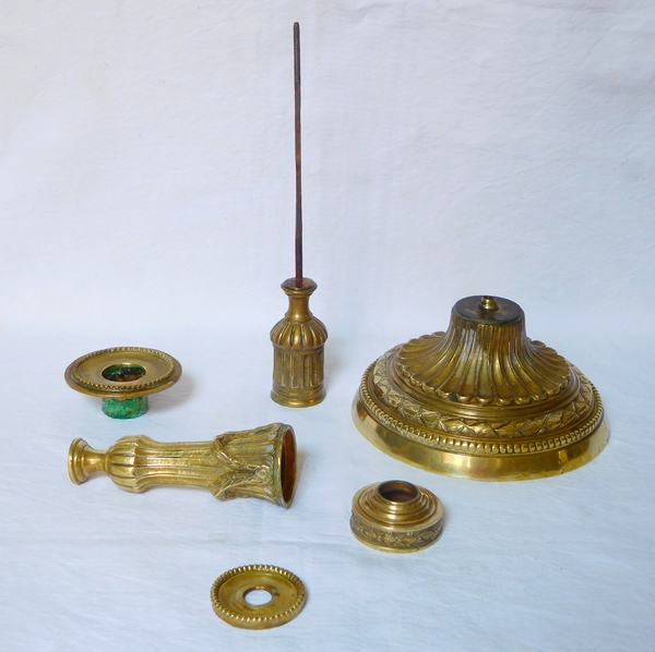Pair of Louis XVI style bronze candlesticks - mid 19th century