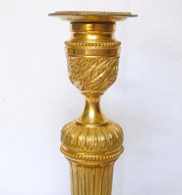 Pair of tall ormolu Louis XVI candlesticks - 29cm