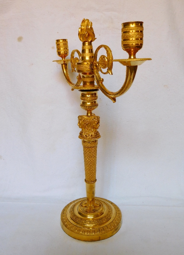 Pair of ormolu 2-lights candelabra, French Consulate period, early 19th century circa 1800