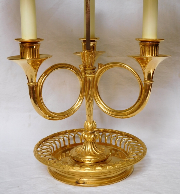 Lampe bouillotte d'époque Louis XVI - Directoire en bronze doré au mercure, XVIIIe siècle