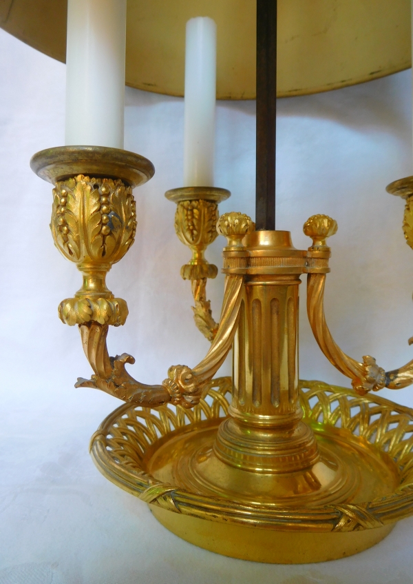 Louis XVI style ormolu bouillotte lamp, 19th century