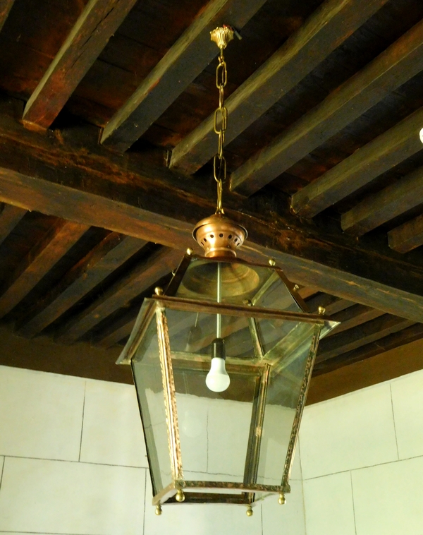 Tall copper and brass lantern for a castle, 18th century