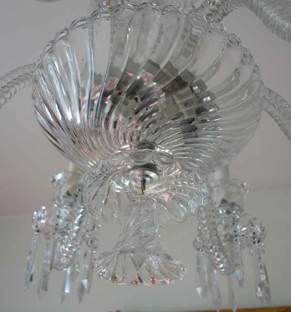 Baccarat cut crystal chandelier, 6 lights - signed