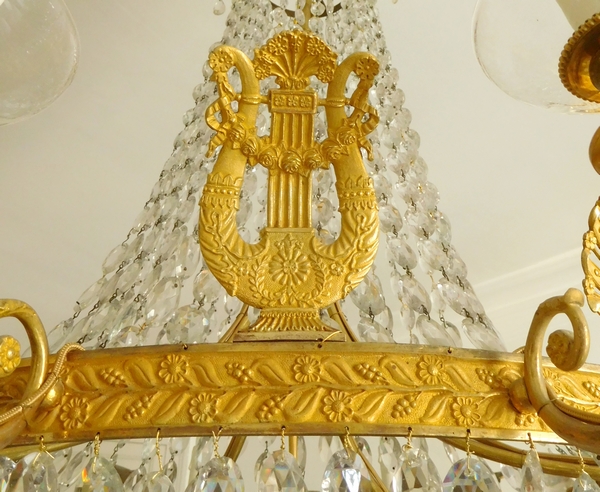 Large Empire crystal & ormolu chandelier, early 19th century circa 1810-1820