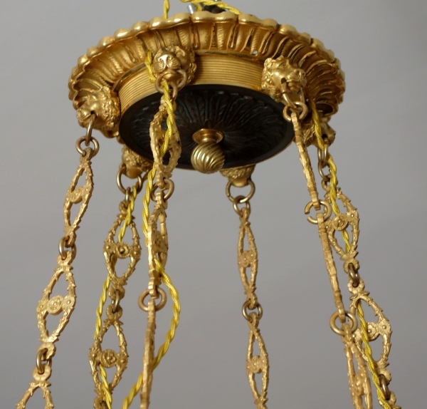 Large Empire chandelier, ormolu and patinated bronze - 12 lights - France circa 1830