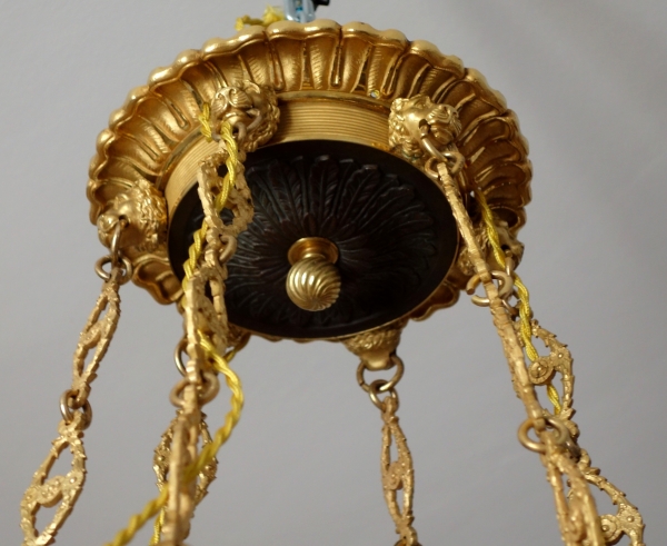 Large Empire chandelier, ormolu and patinated bronze - 12 lights - France circa 1830