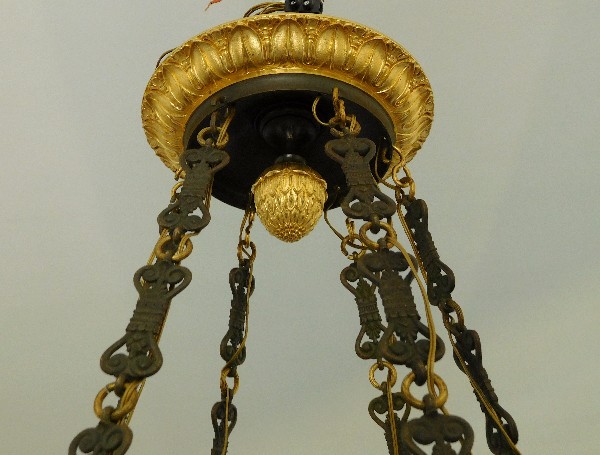 Large Empire chandelier, ormolu and patinated bronze - 12 lights - France circa 1810