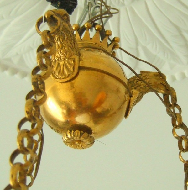 Ormolu Empire chandelier, crown of count