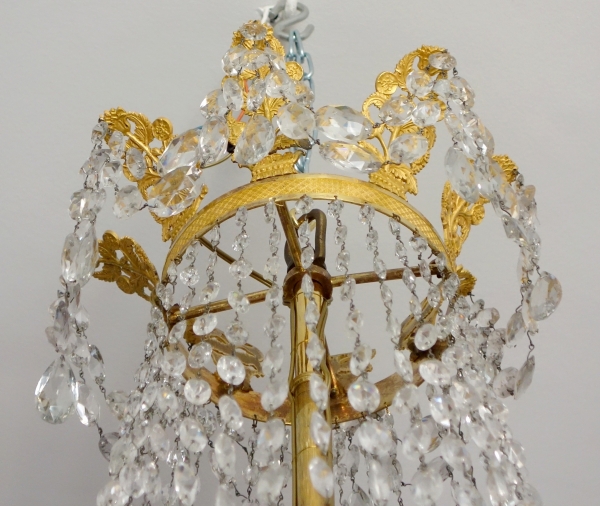 Large Empire crystal & ormolu chandelier, 8 lights, early 19th century circa 1820