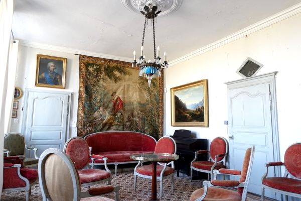 Lustre en cristal de Baccarat et opaline bleue, époque Napoleon III
