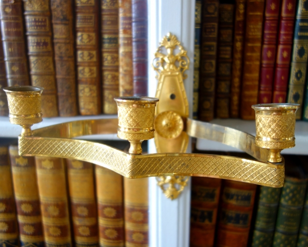 Pair of Empire ormolu wall lights, early 19th century