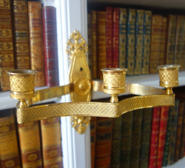 Pair of Empire ormolu wall lights, early 19th century