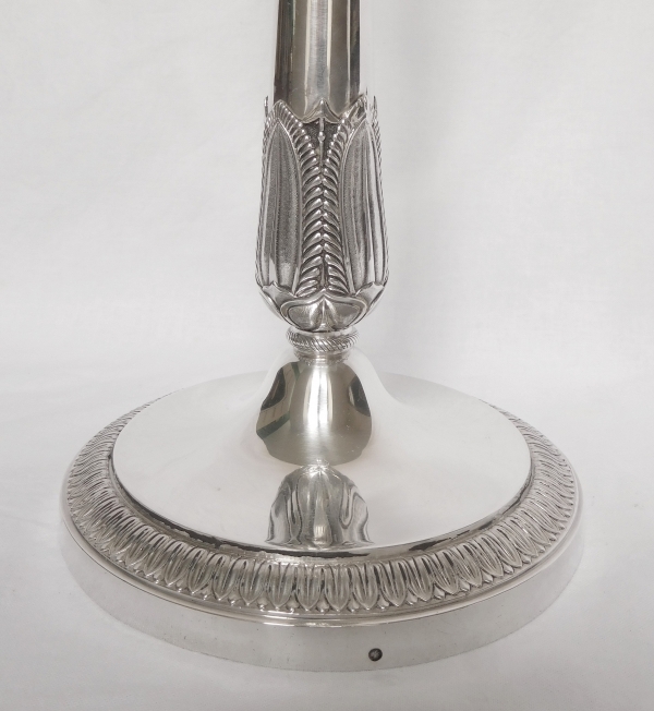 Pair of Empire sterling silver candlesticks, early 19th century